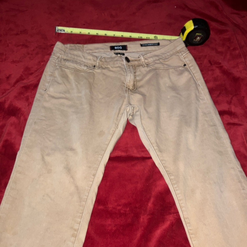 BDG mid rise cigarette ankle pants size 27W X 30L stone wash khaki